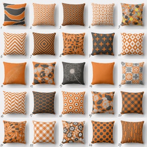 Pumpkin Orange Coffee Throw Pillow Mix and Match Indoor Outdoor Decorative Zippered Cushion Cover Accent Sofa Couch Modern Bedding Baby Room