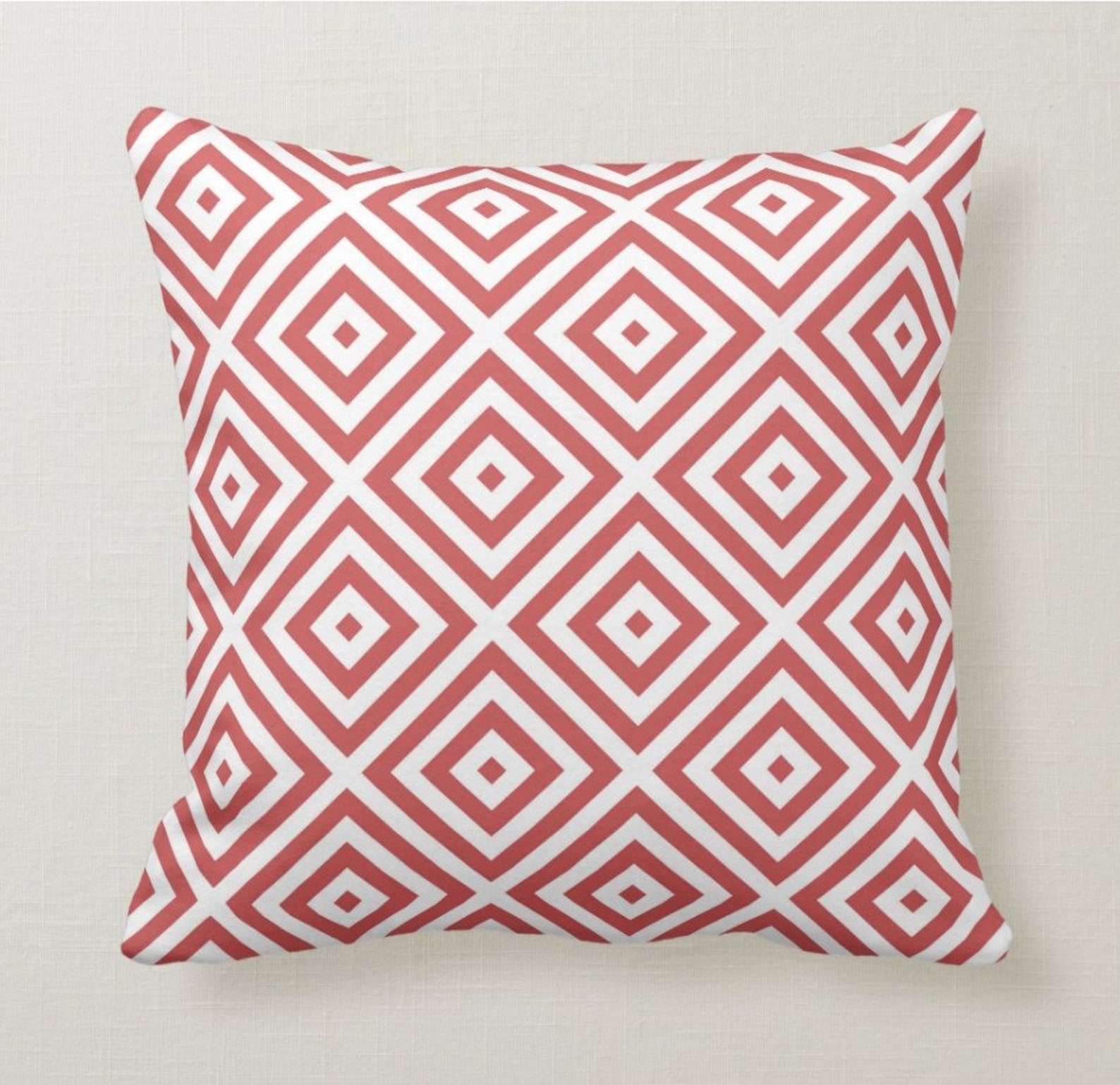 Ruby Red Throw Pillow Mix and Match Indoor Outdoor Decorative Zippered Cushion Cover Accent Sofa