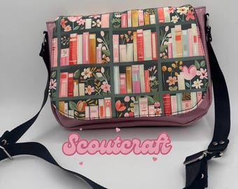 Bookish floral crossbody shoulder bag