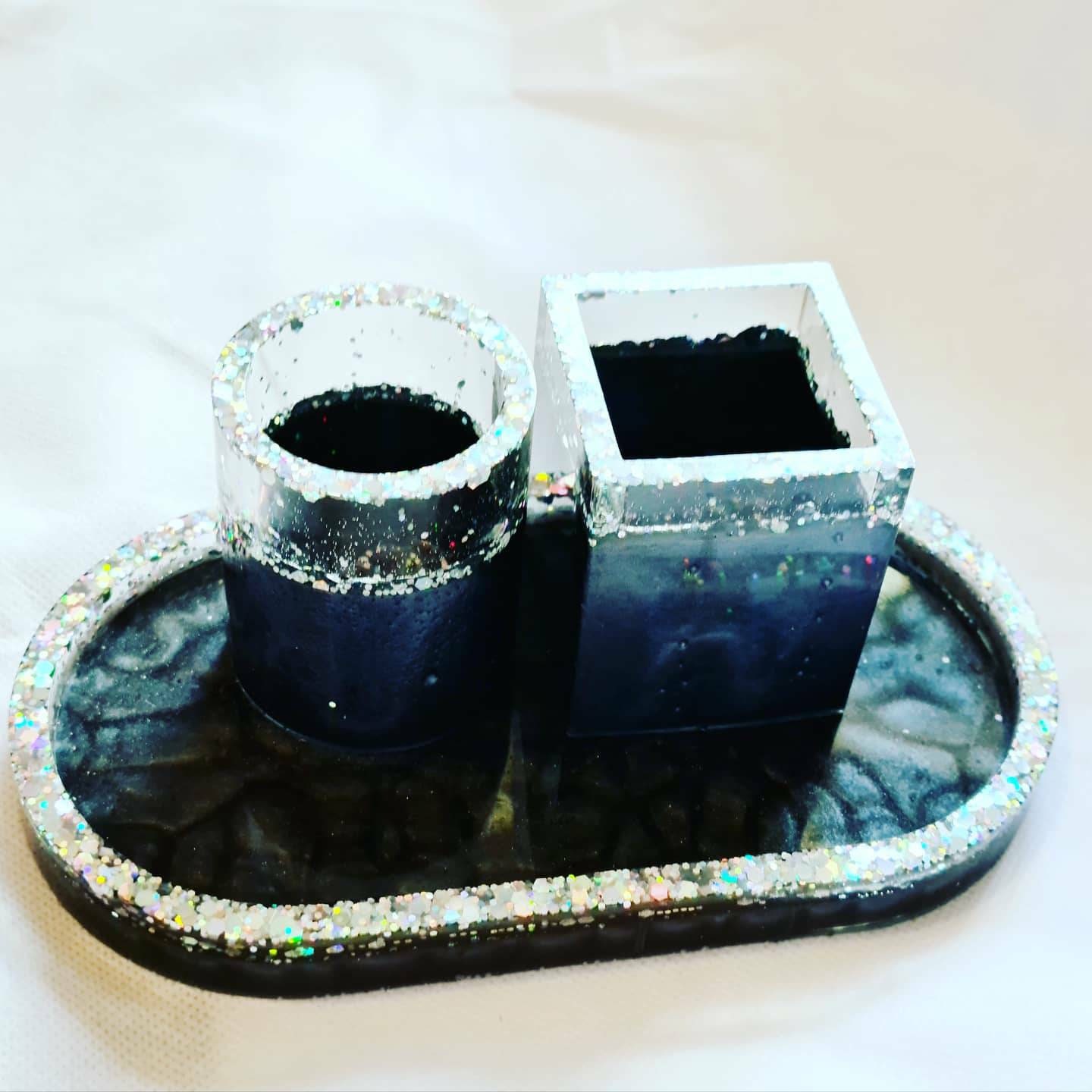 Nail Tech Tray Set handmade resin nail tech tray storage Etsy