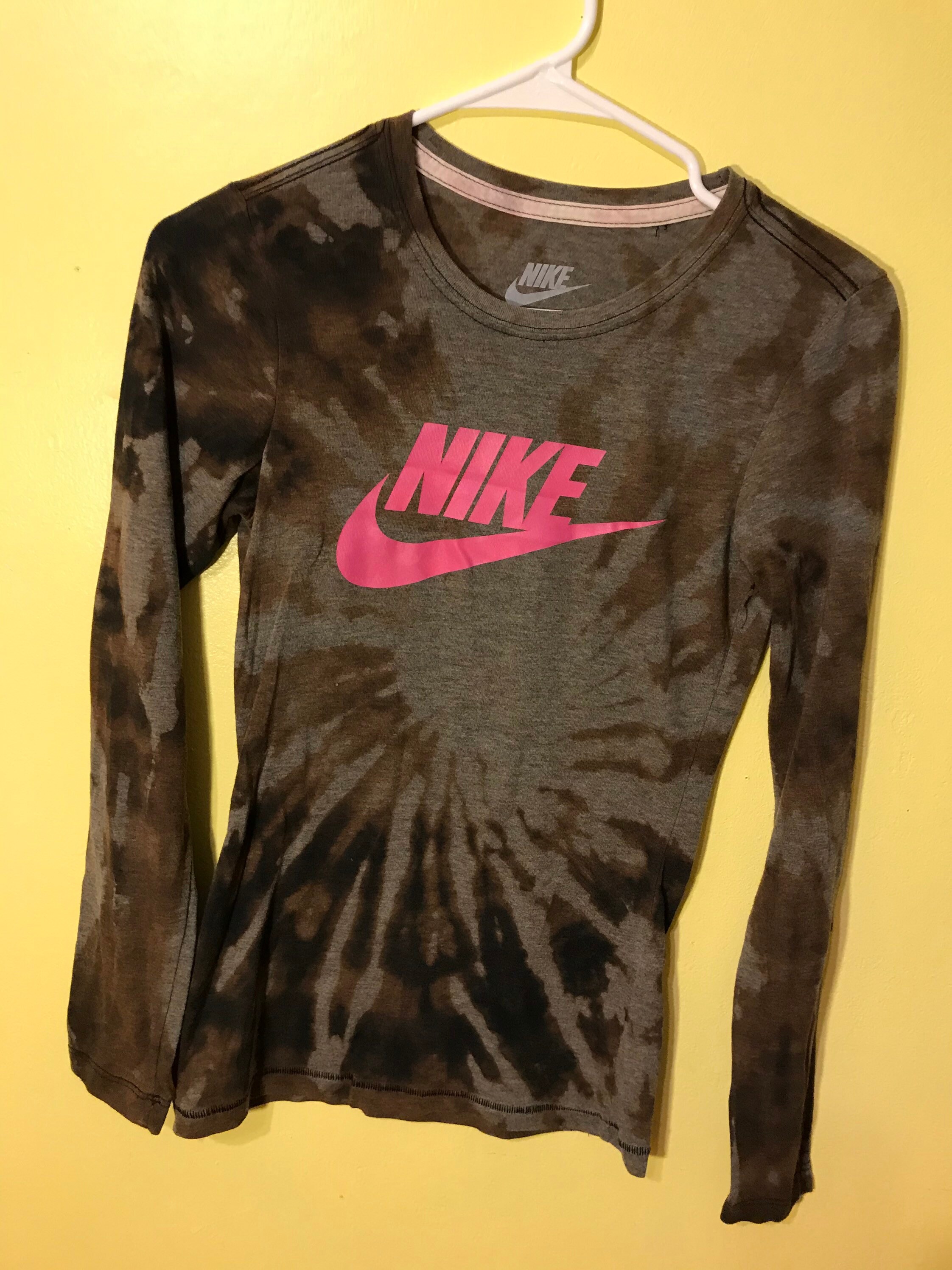Nike XS bleach dyed long sleeve Tshirt Etsy
