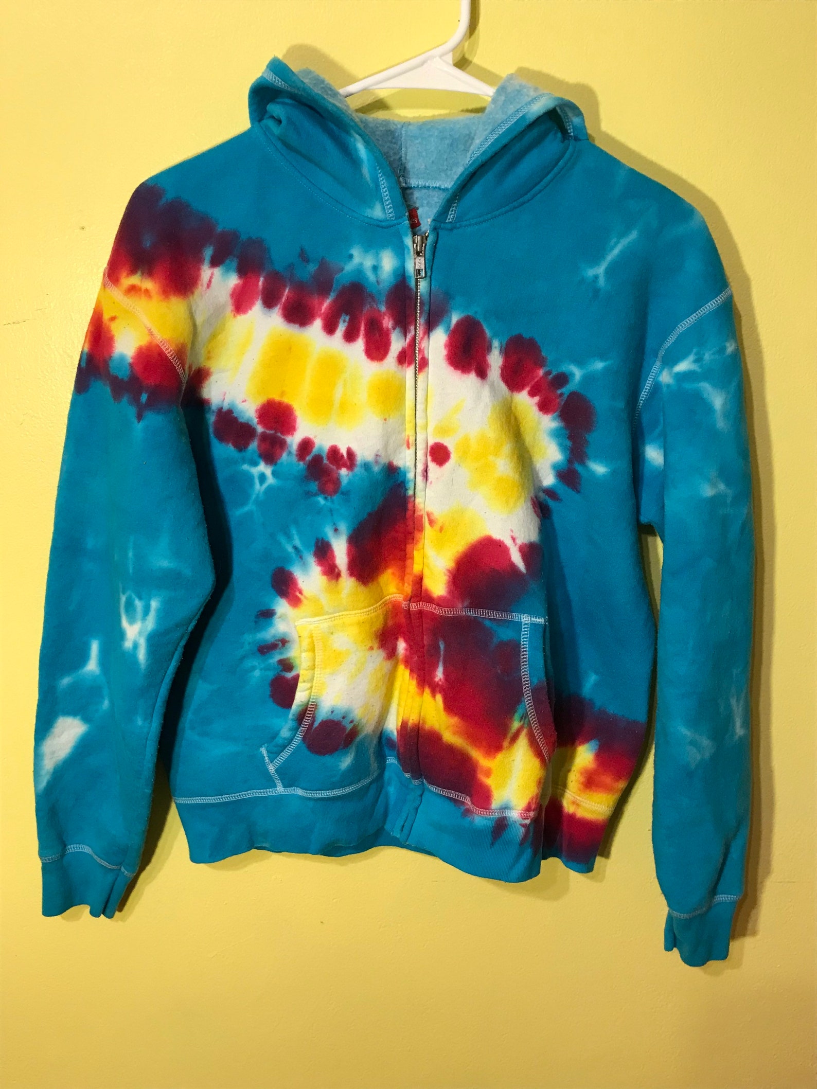 Hanes Small Tie Dyed Full Zip Hooded Jacket With Pockets Etsy