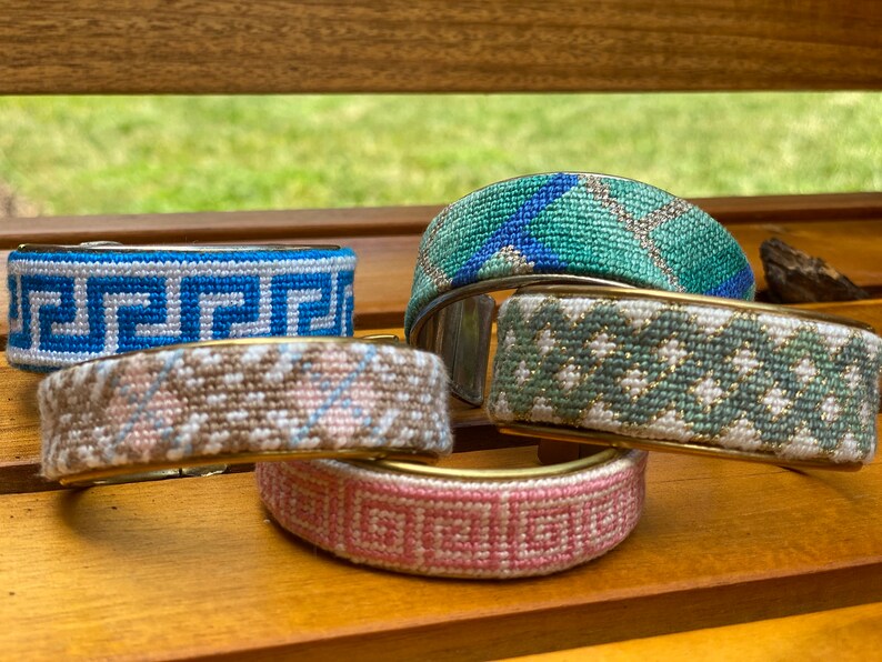 1 Inch Wide Custom Needlepoint Bracelets Etsy