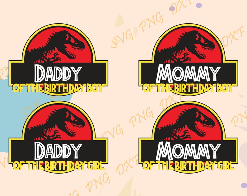 Download Daddy Mommy of the birthday svg png dxf Jurassic world svg | Etsy
