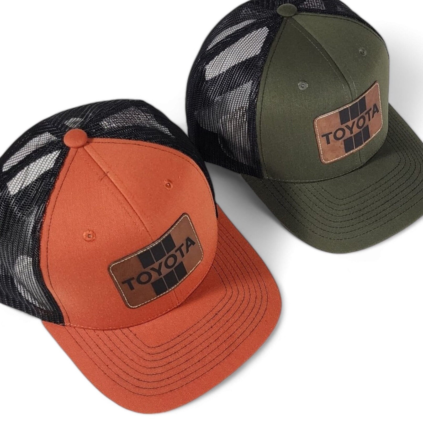 Toyota Laser Engraved Leatherette Patch Trucker Hat Cap - Etsy display picture 2