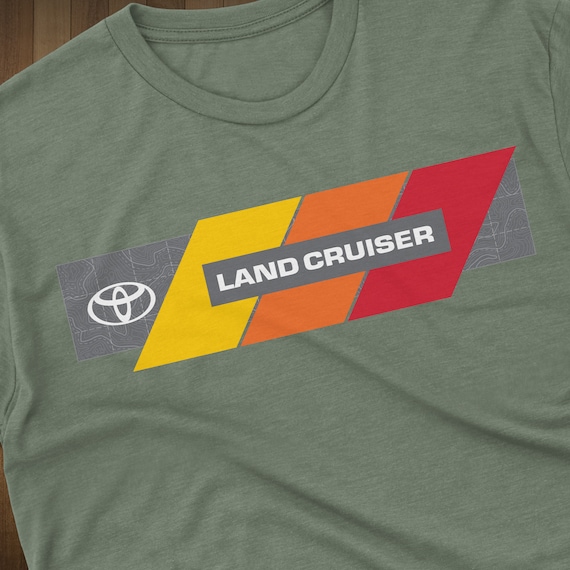 Toyota Land Cruiser Topo Lines Logo Heritage Stripes T-shirt