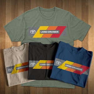 Toyota Land Cruiser Topo lines Logo Heritage Stripes t-shirt