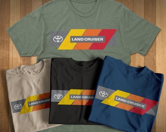 Toyota Land Cruiser Topo lines Logo Heritage Stripes t-shirt