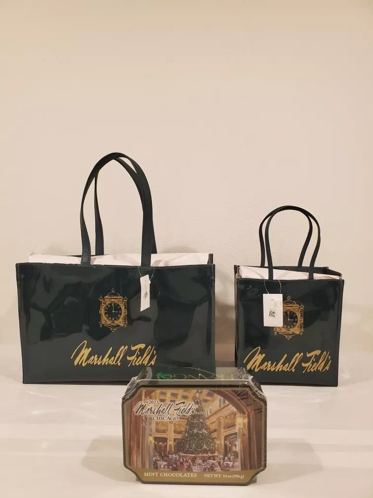Limited Edition MARSHALL FIELDS Chicago Tote Bag Purse SET Frango