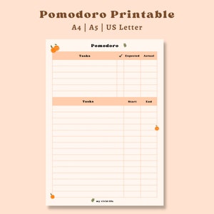 Pomodoro Printable Pomodoro Printable Planner Pomodoro - Etsy