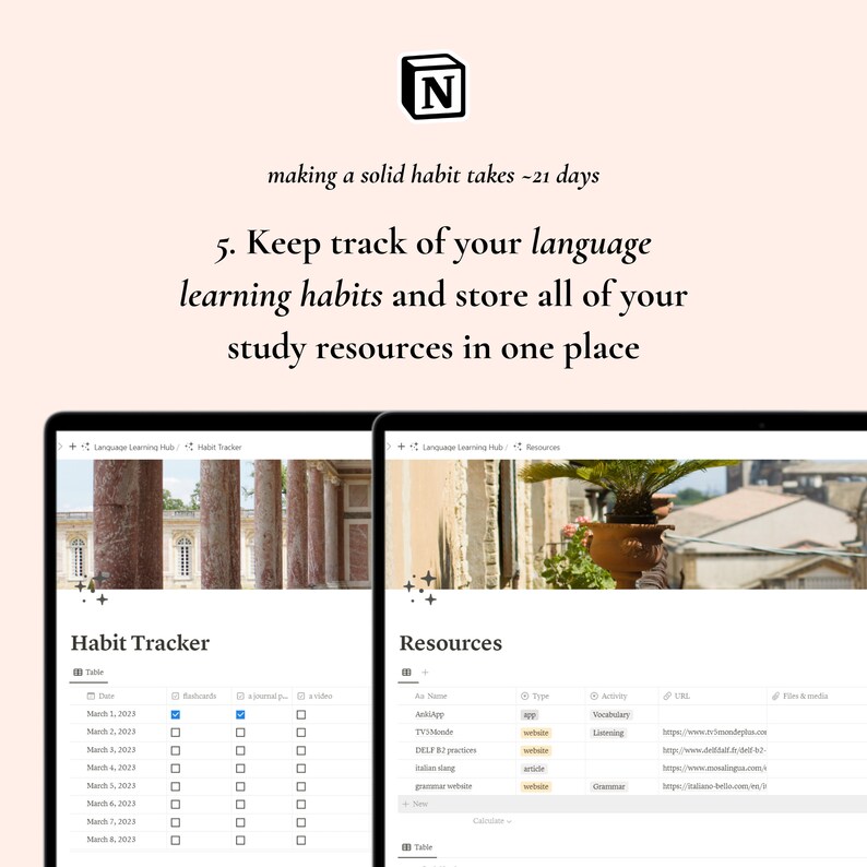 Language Learning Notion Template Language Learning Planner - Etsy