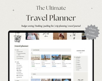 Notion Travel Planner | Itinerary Planner | Notion Travel Template | Travel Organizer | Trip Planner | Digital Travel Planner