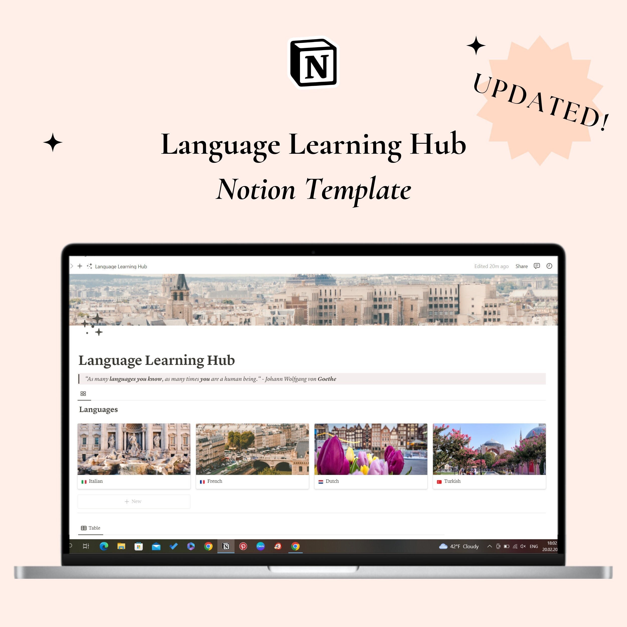 Language Learning Notion Template Language Learning Planner - Etsy