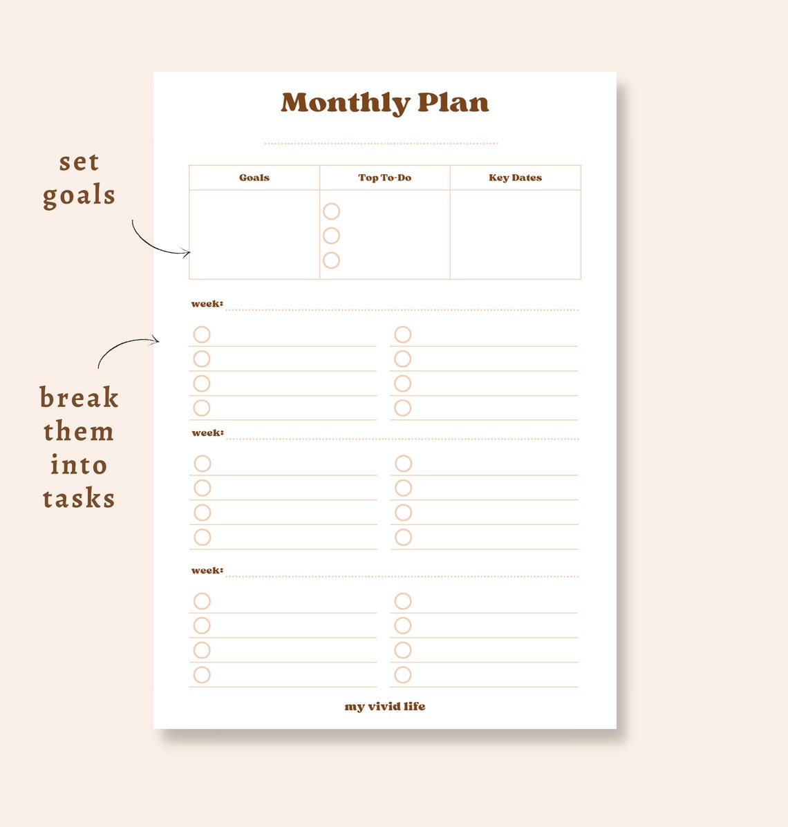 Monthly Planning Printable Reflection &amp; Planning Monthly - Etsy