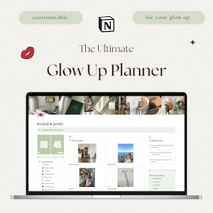 2025 The Ultimate Glow Up Planner Notion Template, That Girl Life Planner, Notion Dashboard, Finance tracker, Habit Tracker, Fitness Tracker