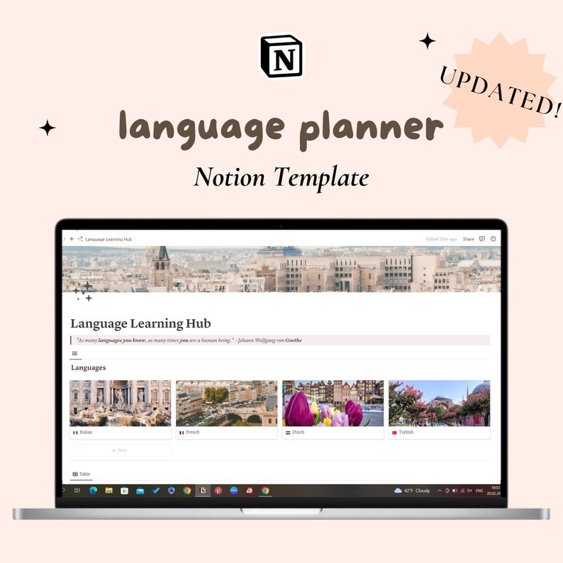Language Learning Notion Template Language Learning Planner - Etsy