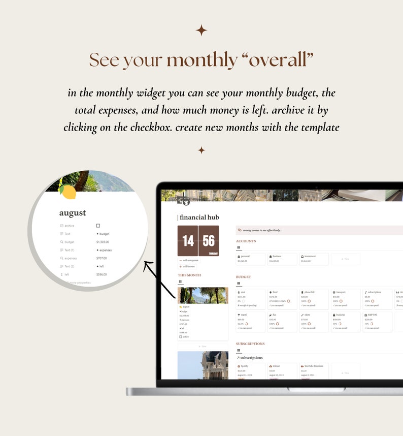 Plantilla de Notion Personal Finance Hub / Panel de control de dinero de Notion / Plantilla de Notion Financial Planner / Rastreador de gastos en Notion Budget Tracker imagen 8