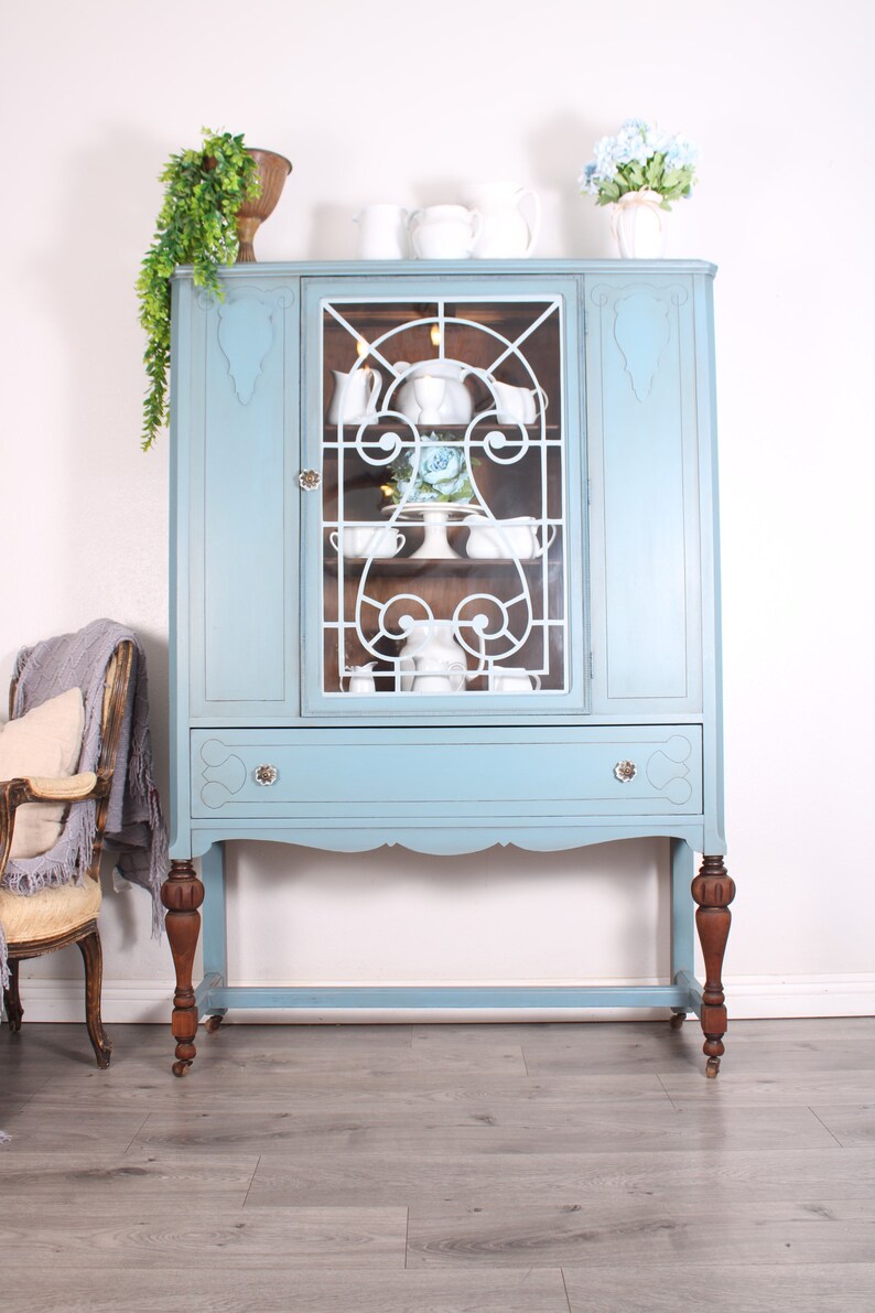 SOLD Antique Jacobean China Curio Display Case Etsy