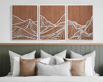 Mountain Wall Art, Modern Wood Wall Art Set, Mountain Modern Art, Wood Panels Wall Art, Large Wall Art Mountains, Wood Wall Decor