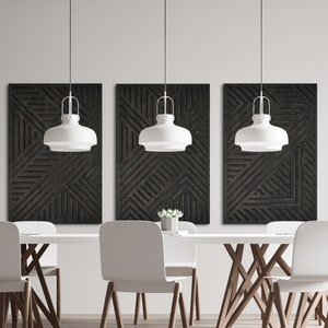 Arte de pared con paneles de madera, arte geométrico de pared de madera, arte moderno de pared de madera, panel geométrico grande de madera, decoración de pared de dormitorio de madera, conjunto geométrico de madera