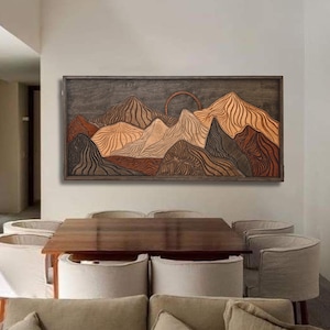 Wood Mountain Wall Art, Vertical Mountain Wall Art, Housewarming Wall Art, Extra Large Wood Wall Art, Rustic Mountain Decor
