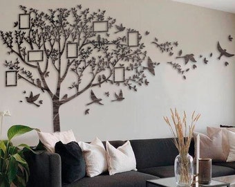Photo Family Tree, Family Tree Wall Art, Family Tree With Pictures, Big Wooden Family Tree,Large Family Tree Wall Art,Family Tree Wood Frame