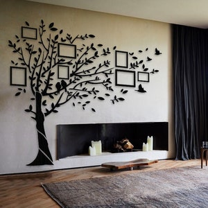 Family Tree,Wood Tree Wall Art,Tree With Photo,Wood Living Room Decor,Tree Wall Decor,Tree Of Life Wall Art Large,Housewarming Gift Wall Art