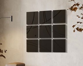 Geometric Wood Wall Art: Modern Abstract Panel Set