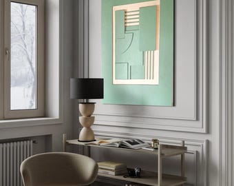 3D Wood Wall Art: Abstract Relief, Modern Geometric Panels, Textured Art, Custom Colors Decor  (Set of 2)
