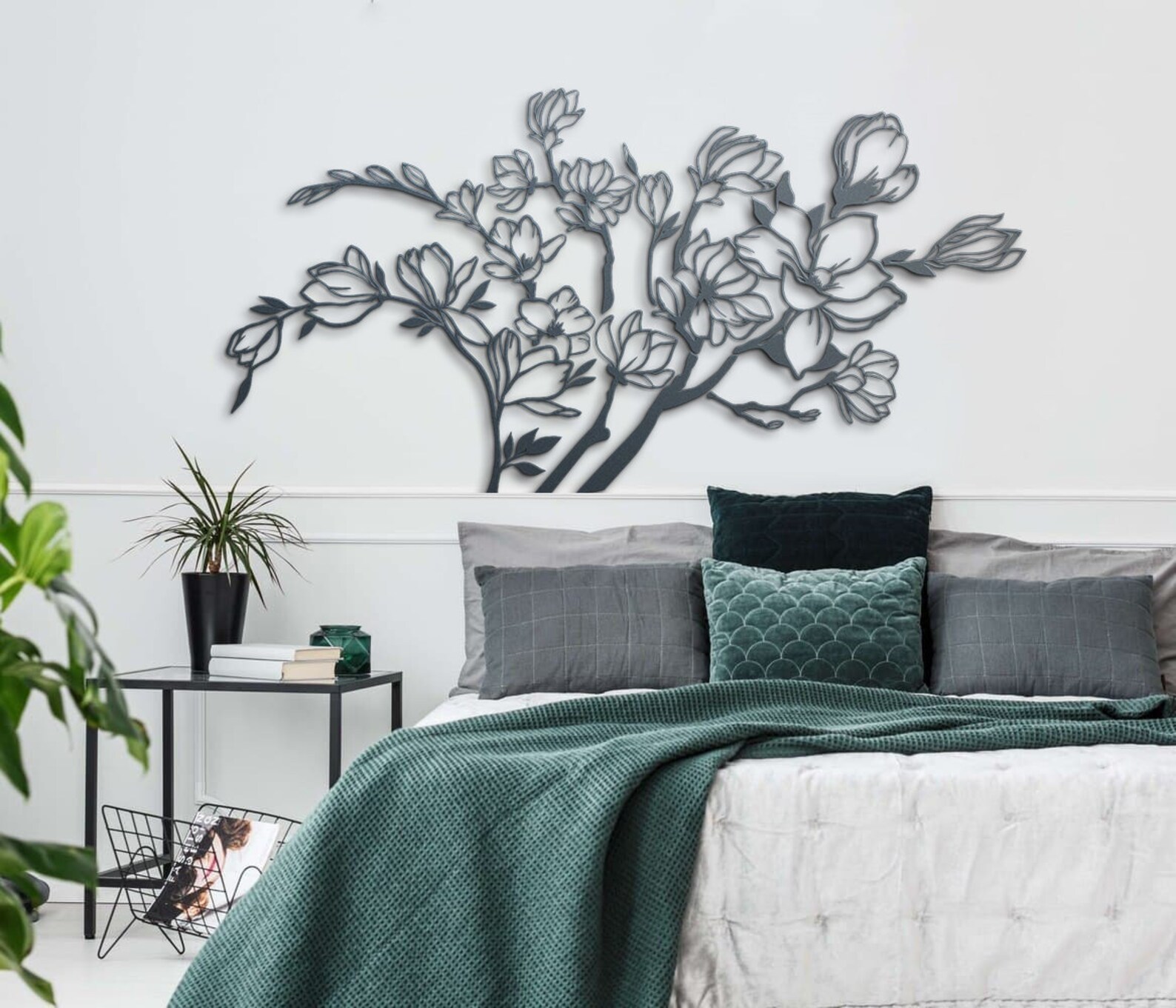 Wood Flower Wall Decor Floral Wall Art Wood Flower Wood Etsy