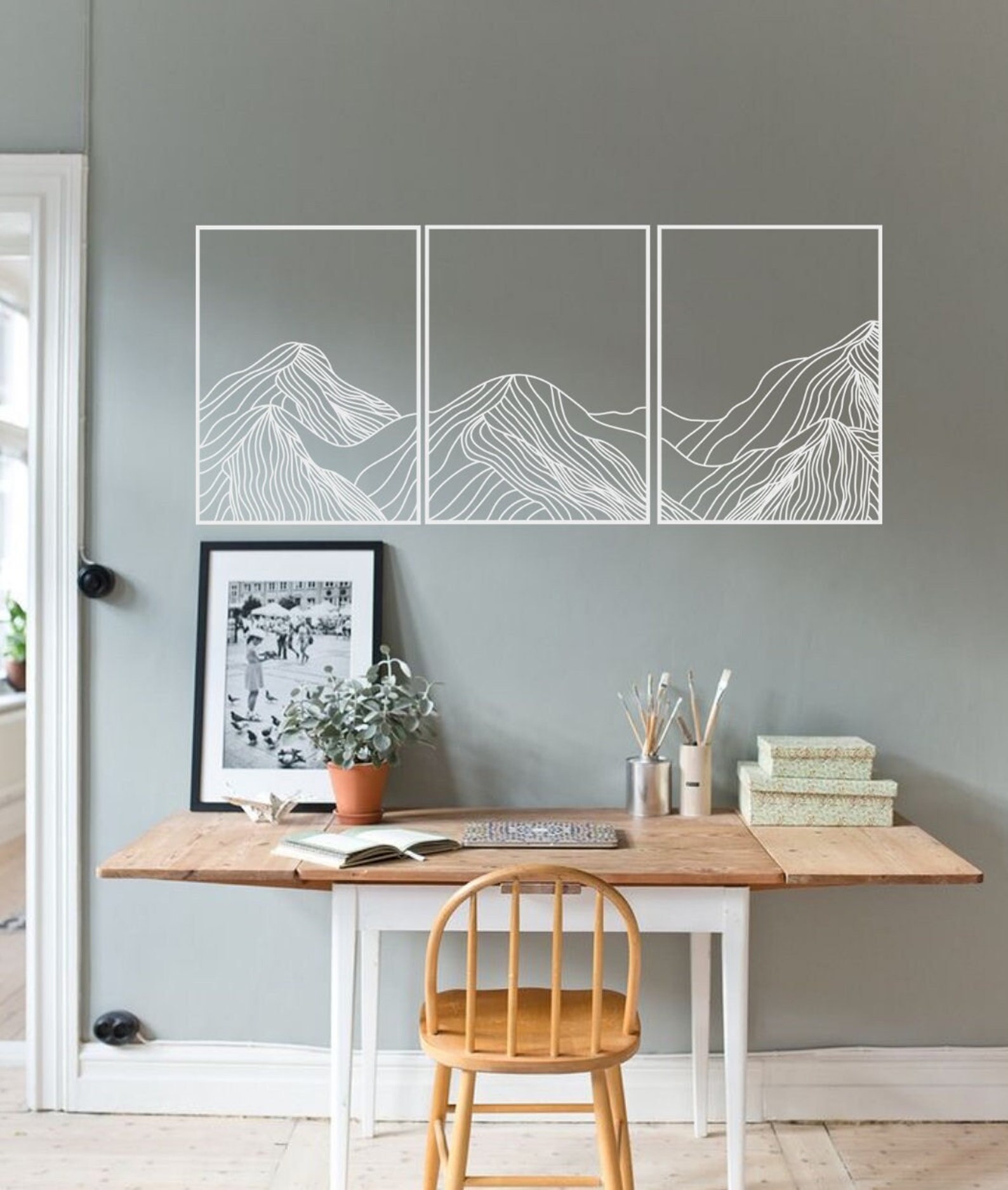 Mountain Wall Art Wood Geometric Mountains Mountain Wall Etsy