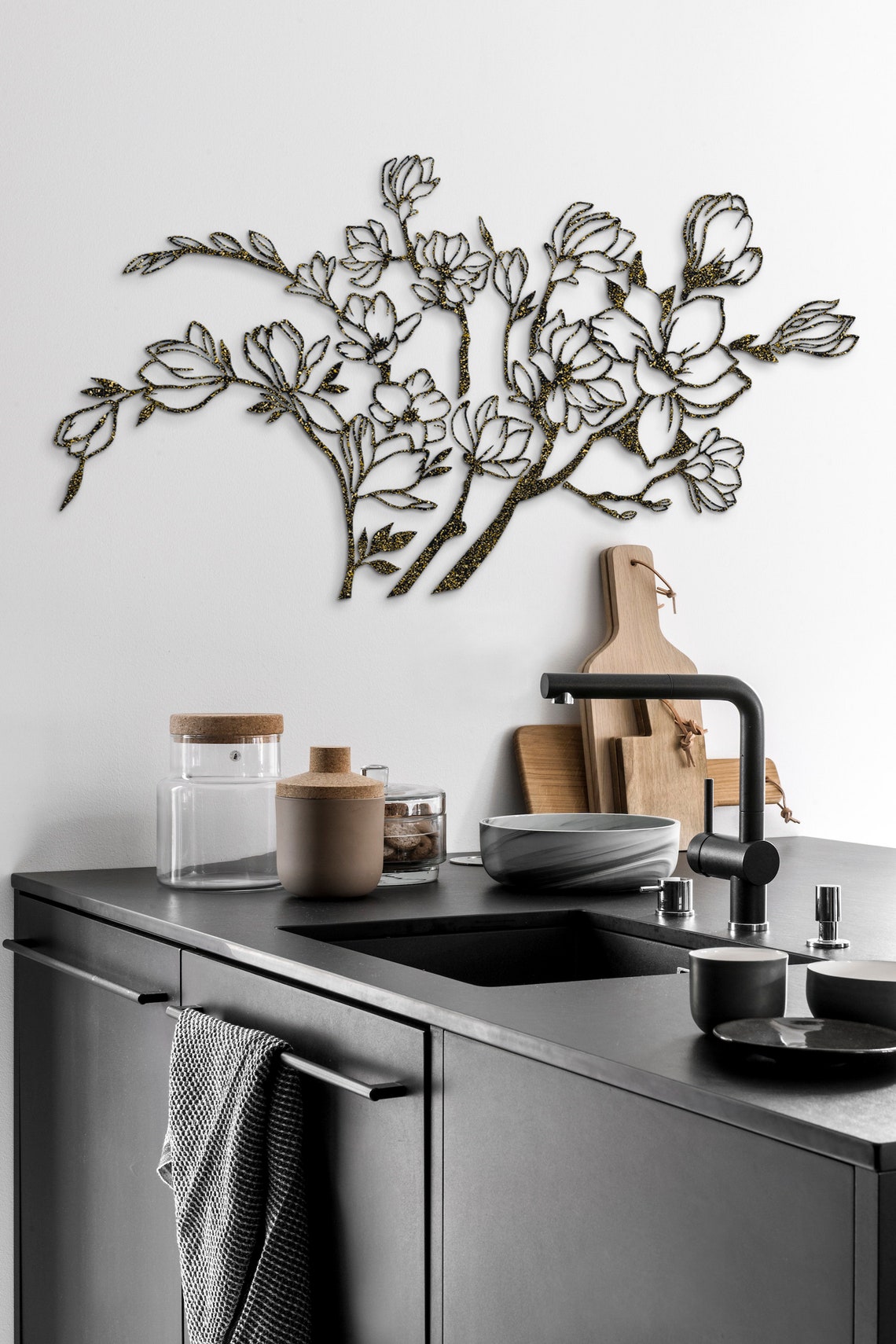 Wood Flower Wall Decor Floral Wall Art Wood Flower Wood Etsy