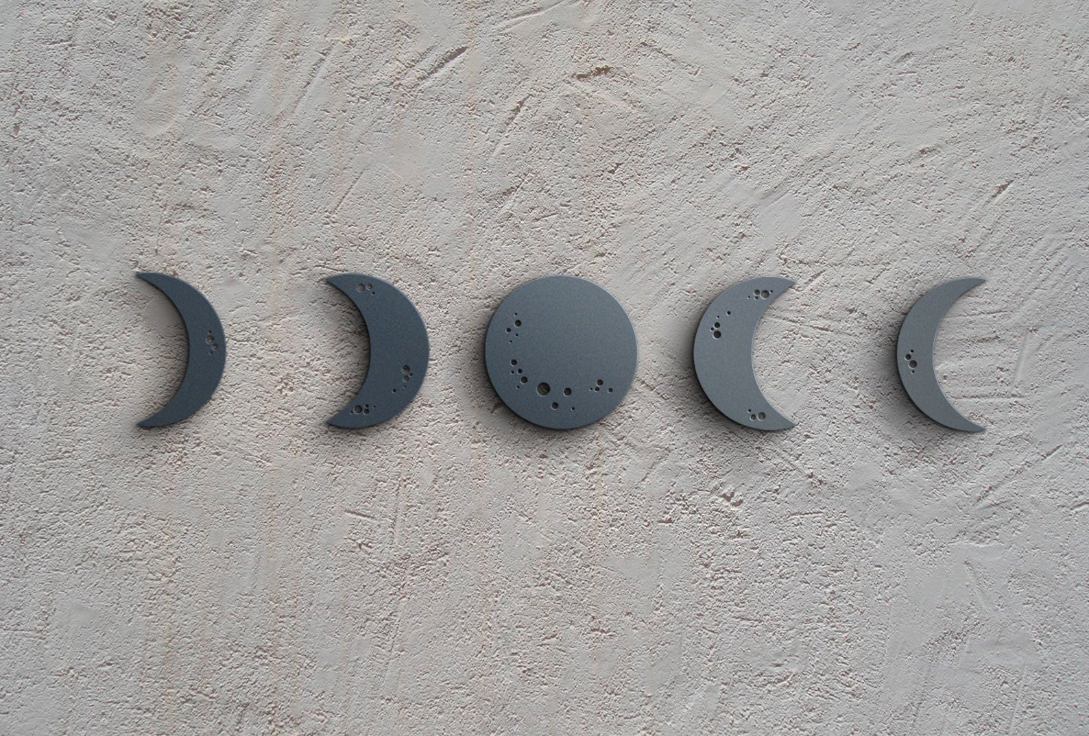Wood Moon Wall Art Moon Phase Wall Decor Bohemian Moon Moon Etsy