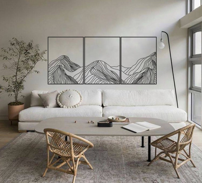 Mountain Wall Art Wood Geometric Mountains Mountain Wall Etsy
