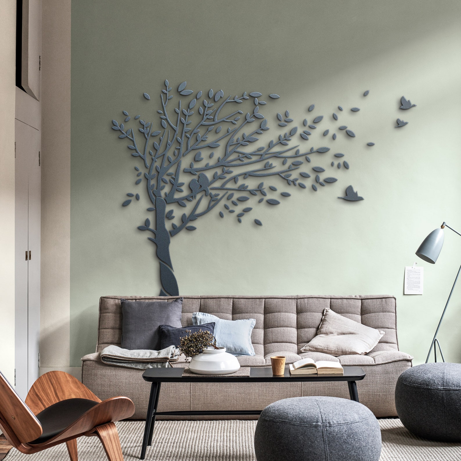 Zen Tree Wood Wall Art 3D Panels Set Of 3 Textured Wall Art, Trees Wall Decor Forest Mountains Artwork Boho Modern Farmhouse Gift