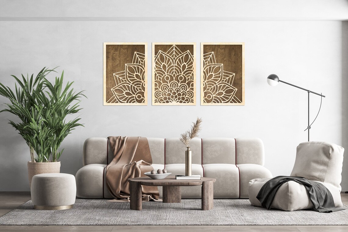 Mandala Wood Wall Art Half Mandala Wall Art Half Mandala Etsy