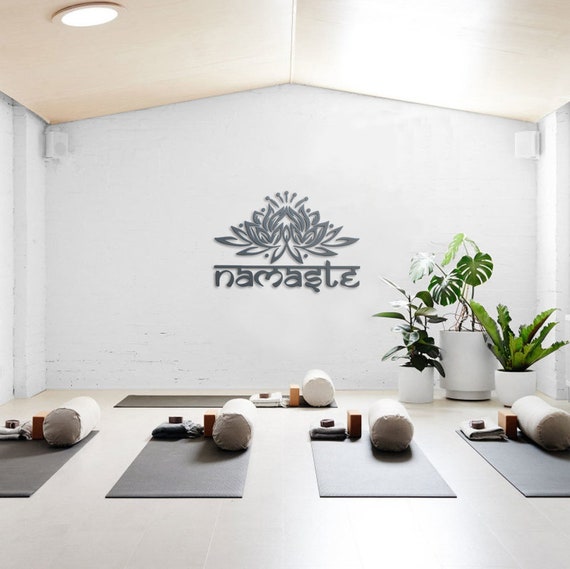 Namaste Sign, Namaste Wall Art, Yoga Studio Decor, Gift for Yogis, Lotus  Flower Wall Art, Namaste Wall Decor, Yoga Studio Wall Art 