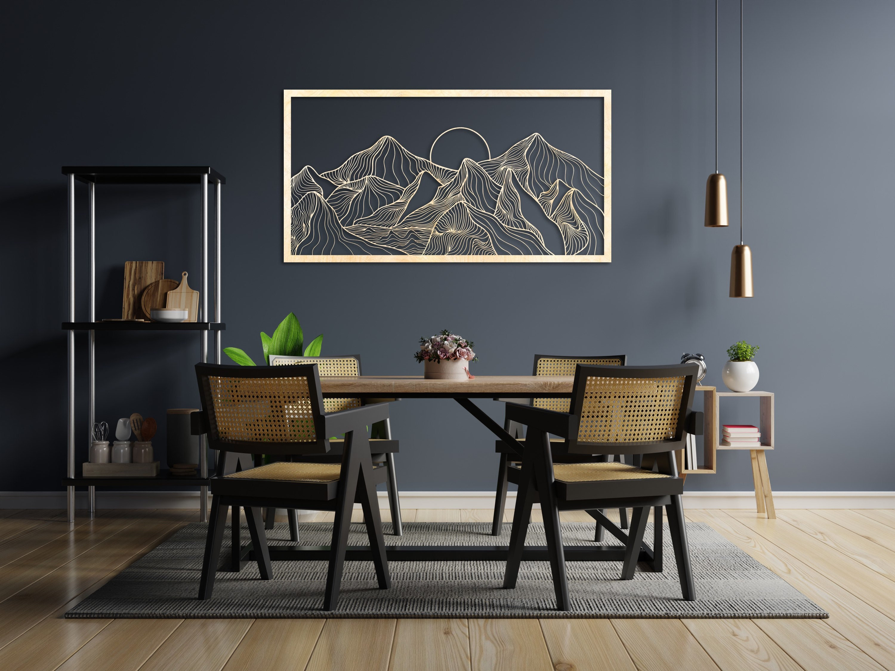 Large Mountain Wall Art, Modern Mountain Decor, Mountain Home Gift, Mountain Landscape Wall Art, Living Room Wood