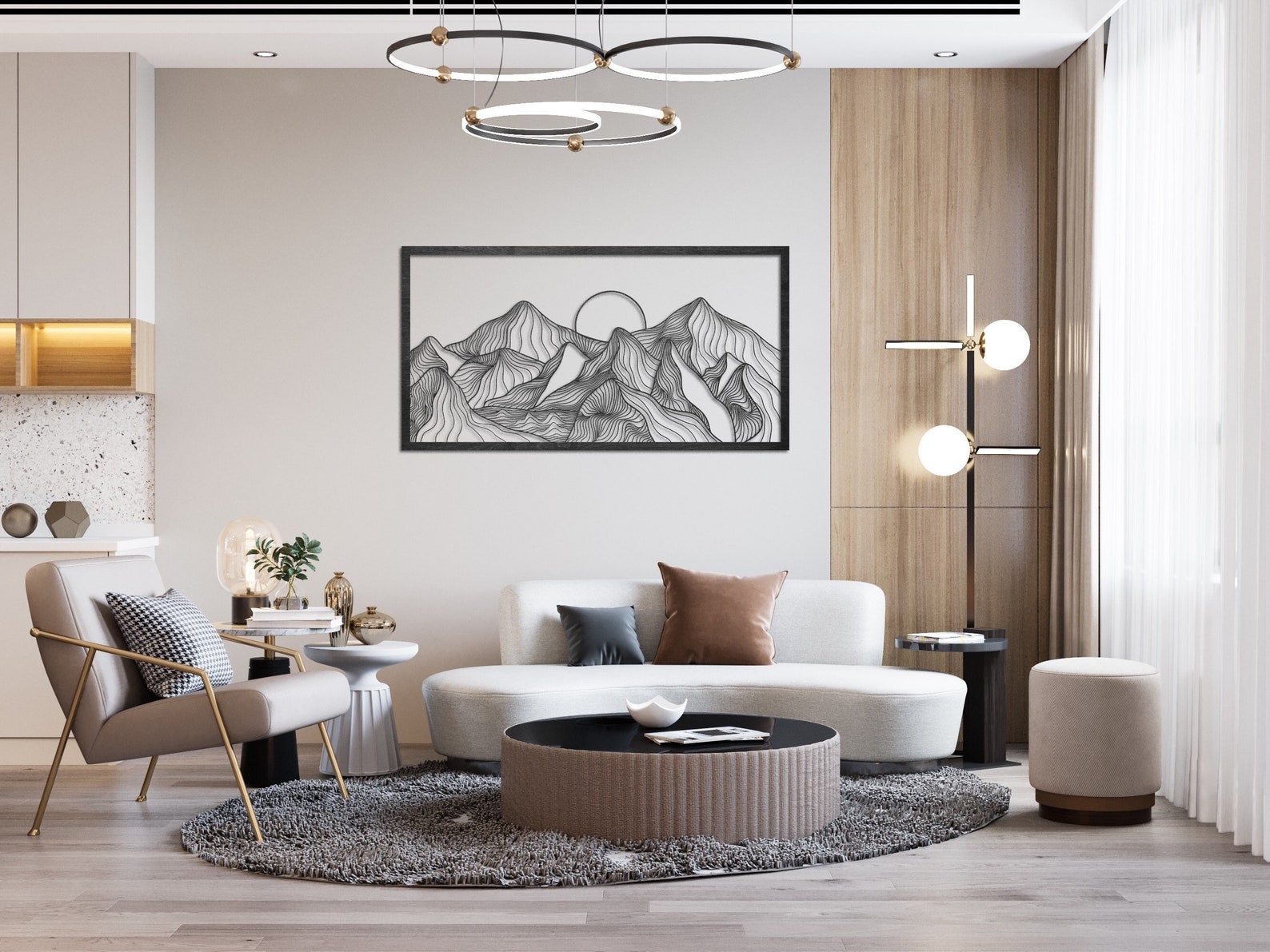 Large Mountain Wall Art Modern Mountain Decor Mountain Home - Etsy