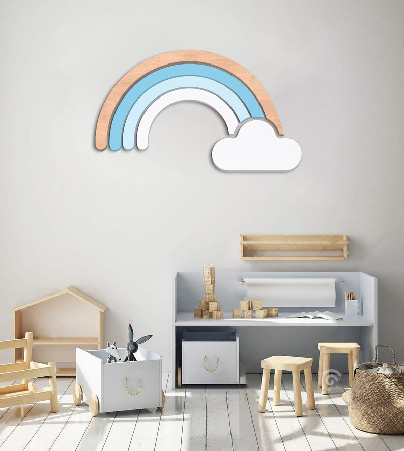 Rainbow Wood Sign Rainbow Wall Hanging Wood Rainbow Wall Etsy