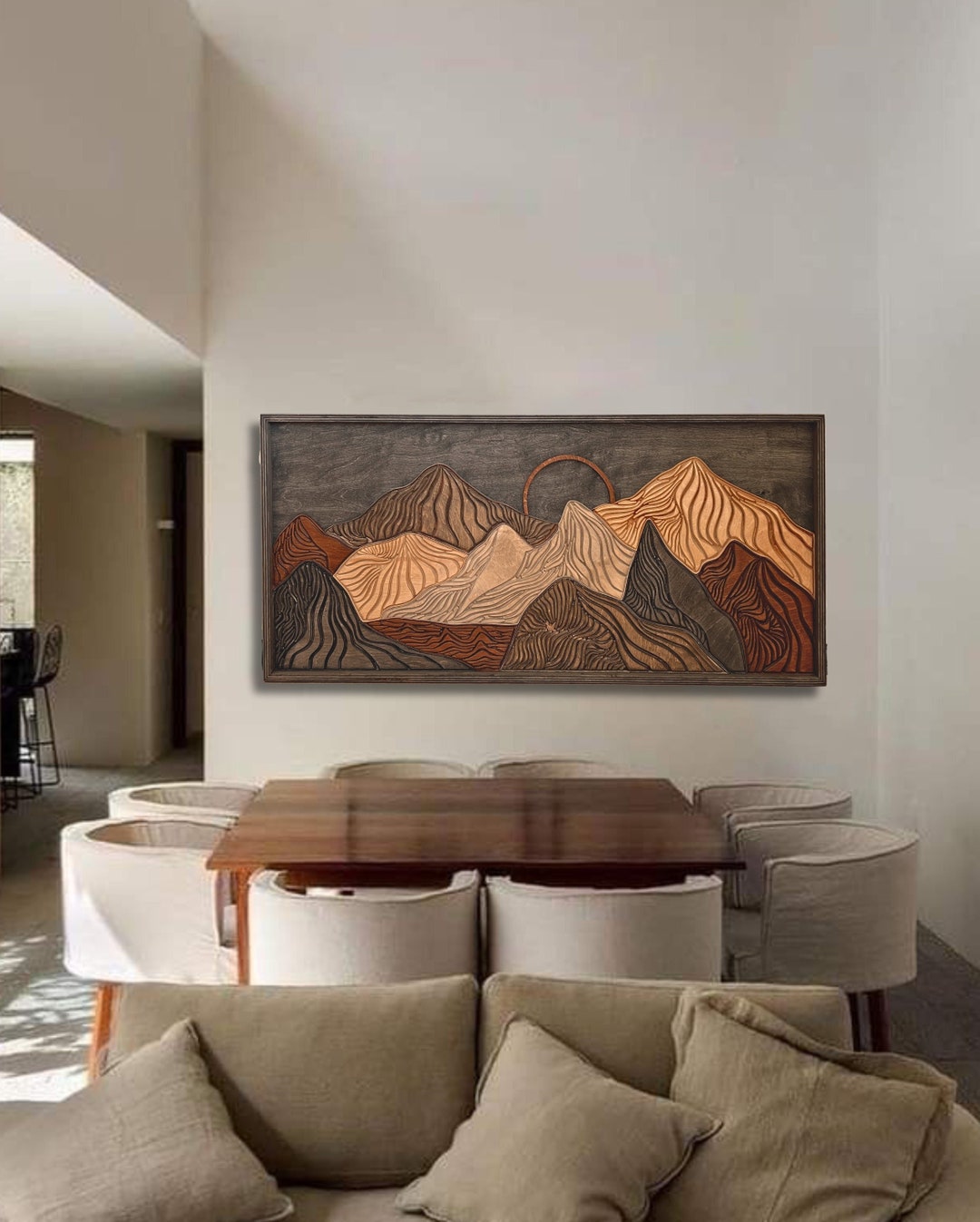 Wood Mountain Wall Art, Vertical Mountain Wall Art, Housewarming Wall