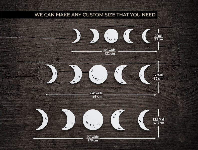 Handmade Moon Phase Wood Wall Art: Lunar Cycle Boho Decor - Etsy