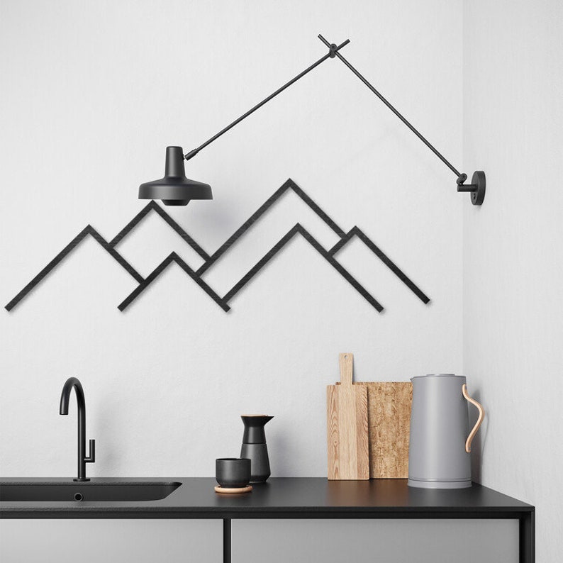 Mountain Wall Art Wood Minimalist Mountain Wall Art Living Etsy