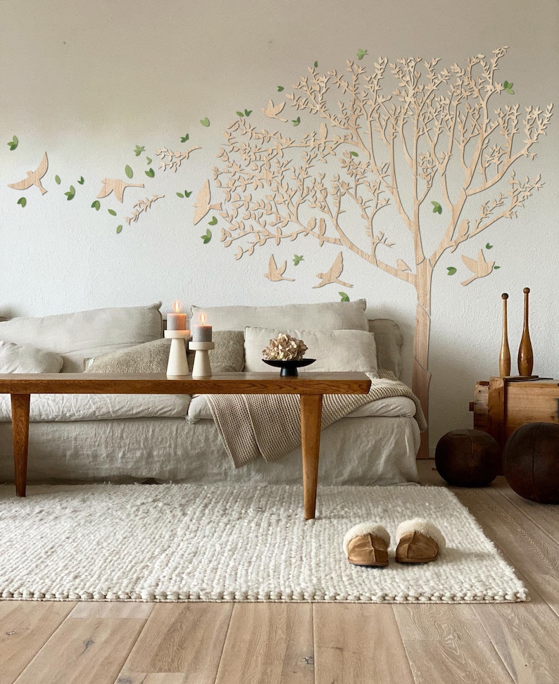 Tree Wood Wall Artliving Room Treelarge Tree Wall Arttree - Etsy