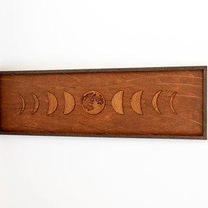 Wood Moon Phase Wall Art: Framed Mid Century Modern Boho Decor, Custom ...