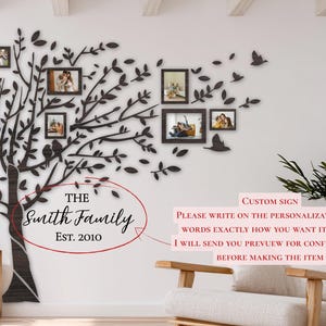 Photo Family Tree, Family Tree Wall Art, Family Tree With Pictures, Big Wooden Family Tree,Large Family Tree Wall Art,Family Tree Wood Frame image 13