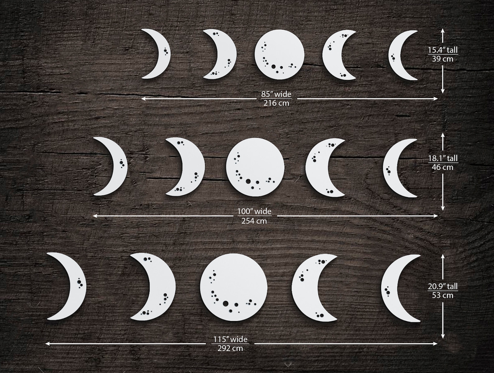 Wood Moon Wall Art Moon Phase Wall Decor Bohemian Moon Moon Etsy
