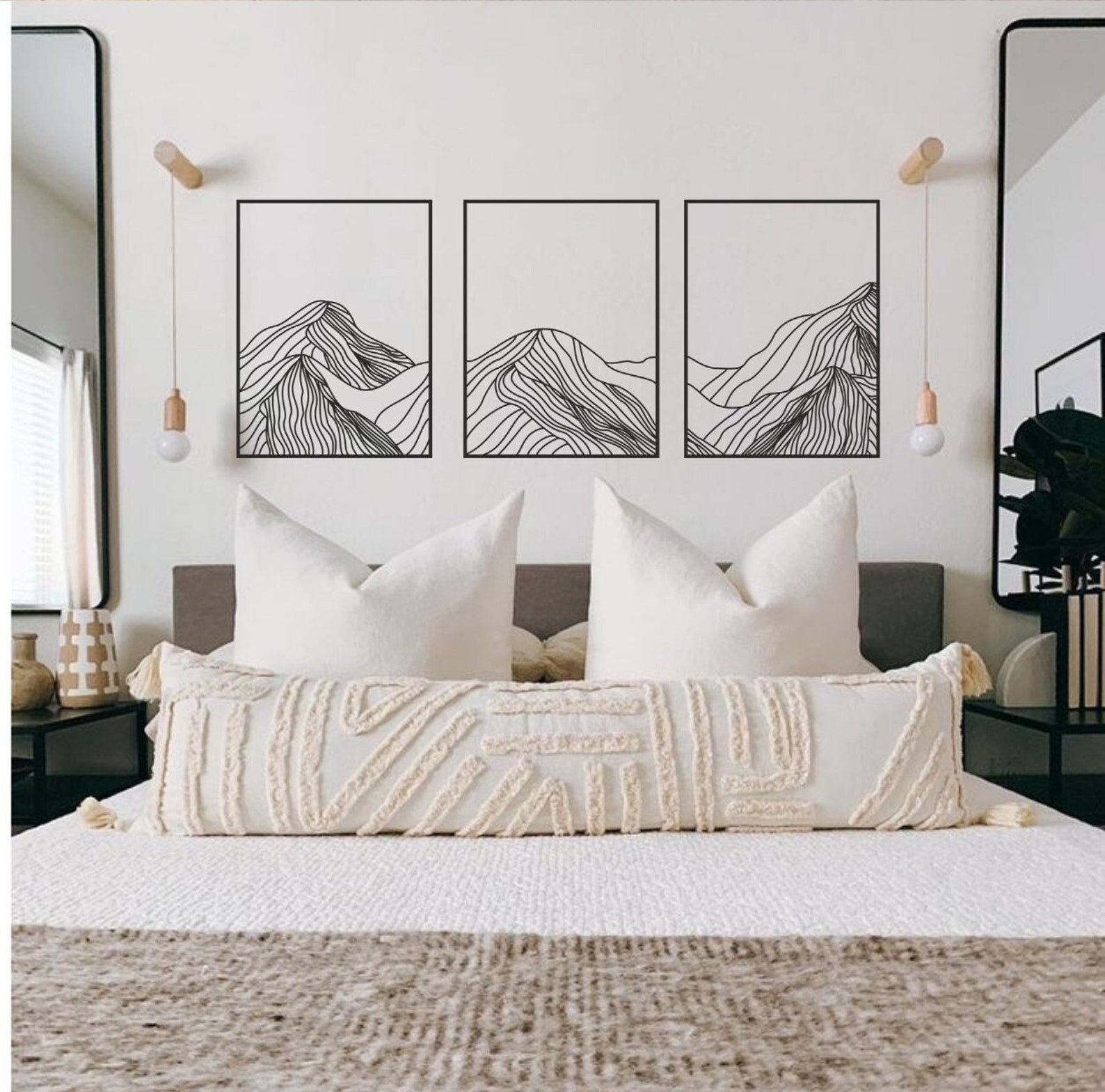 Mountain Wall Art Wood Geometric Mountains Mountain Wall Etsy