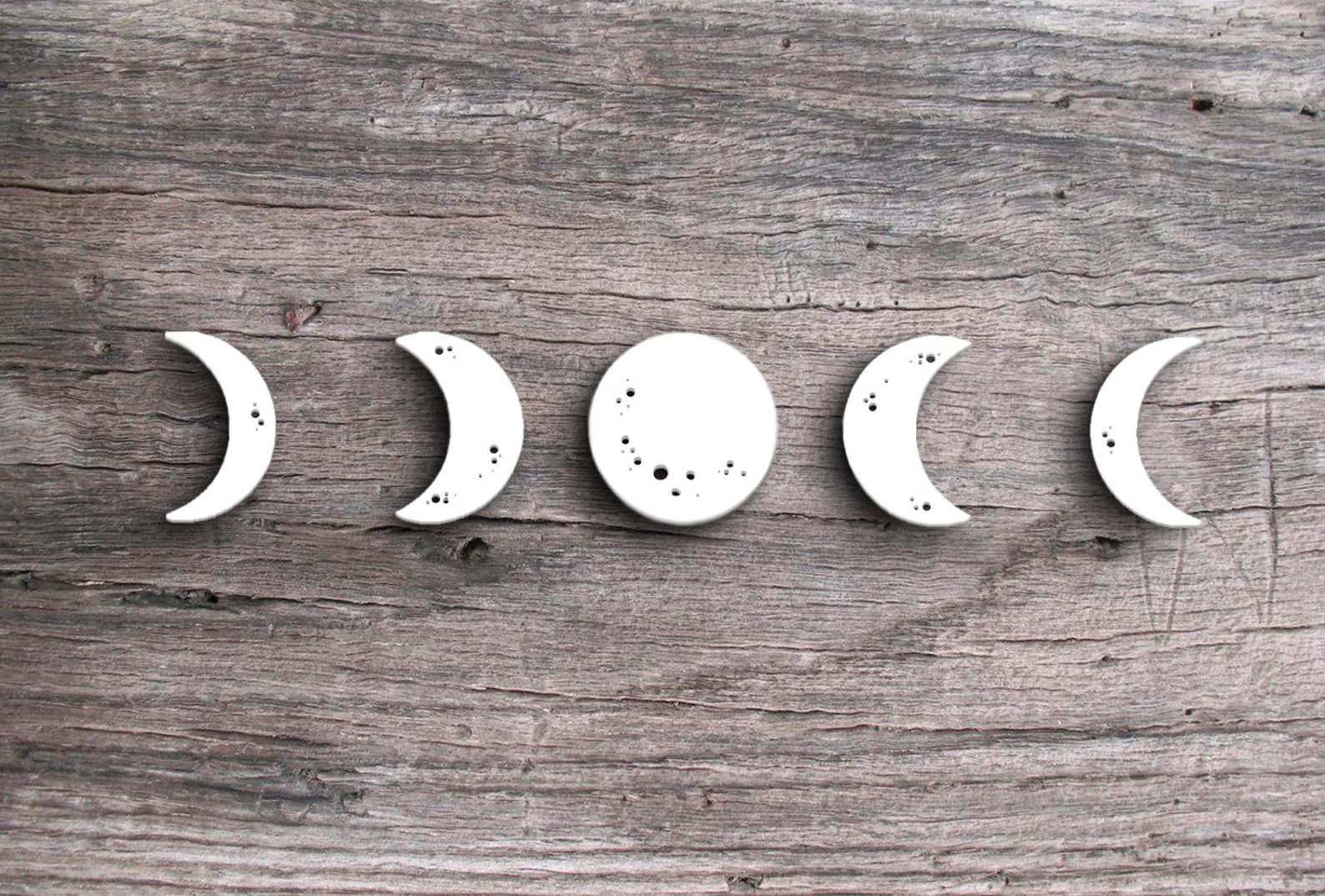 Wood Moon Wall Art Moon Phase Wall Decor Bohemian Moon Moon Etsy