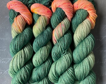 Silk yarn, hand dyed, IN THE PARK